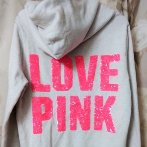 *Victoria Secret LOVE PINK Dog Hoodie Zip Up M